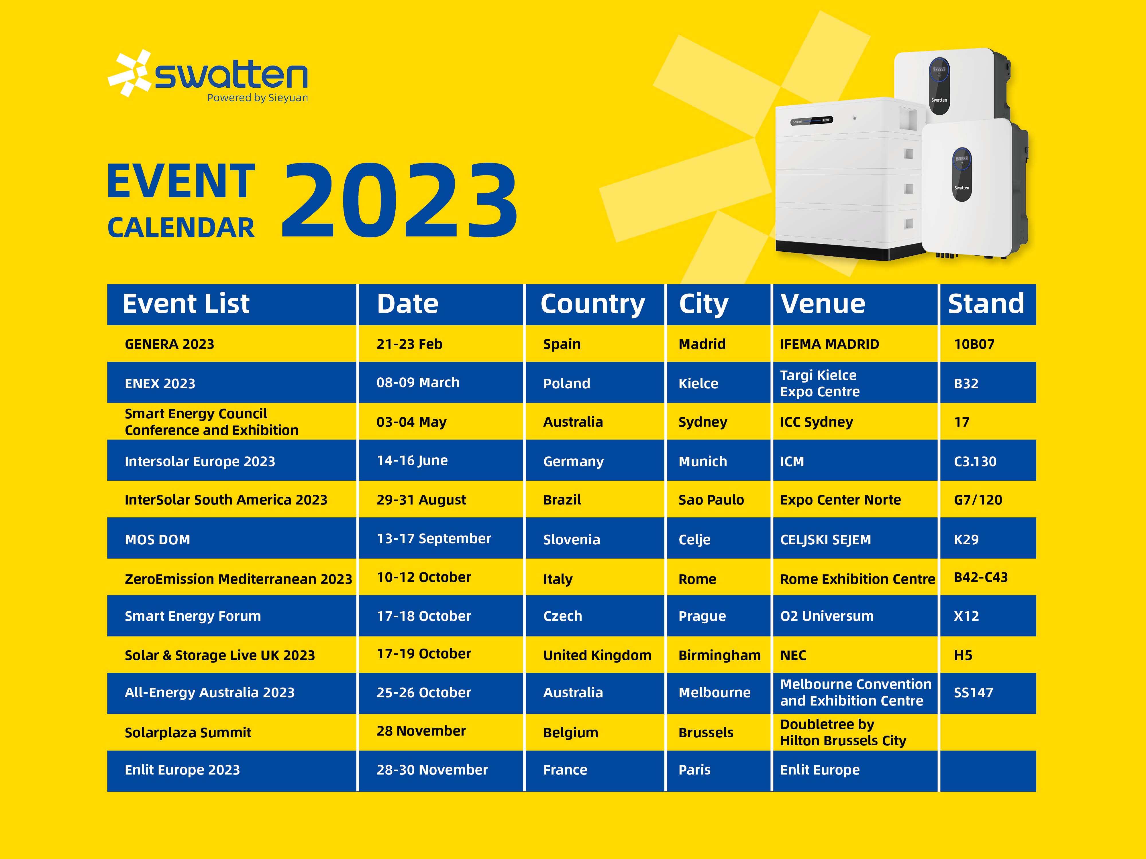 Calendrier des expositions de Swatten 2023